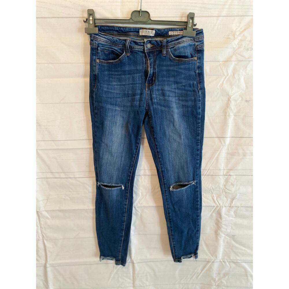 Judy Blue Jeans Women’s 7/28 High Waist Skinny Fit Med Wash Stretch Comfort #